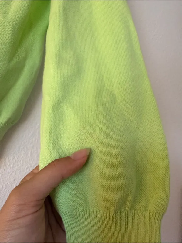 Vintage Lilly Pulitzer Bright Lime Green Button-Front Cardigan - Image 7