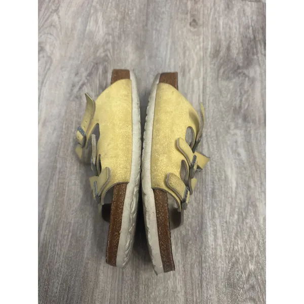 Birkenstock Florida Fresh Brushed Vanilla Yellow Triple Buckle Sandals Womens 38 - Image 4