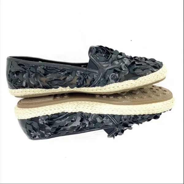 Aerosoles Let’s Drive Flutter Ruffle‎ Espadrille Slip On Loafers Black 10.5 W - Image 7