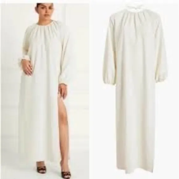 HILL HOUSE The Simone Maxi Dress in Coconut Milk (Offwhite) - Image 2