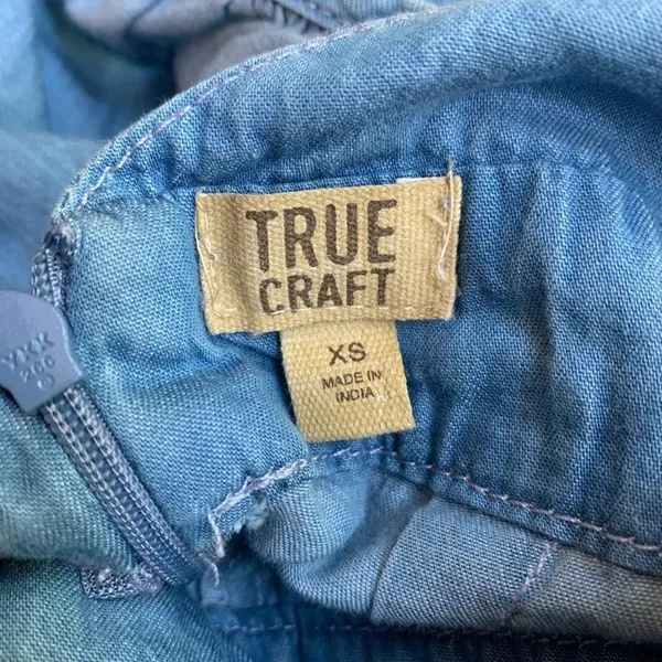 True Craft Wide Leg Denim Cotton Jumpsuit - Image 5
