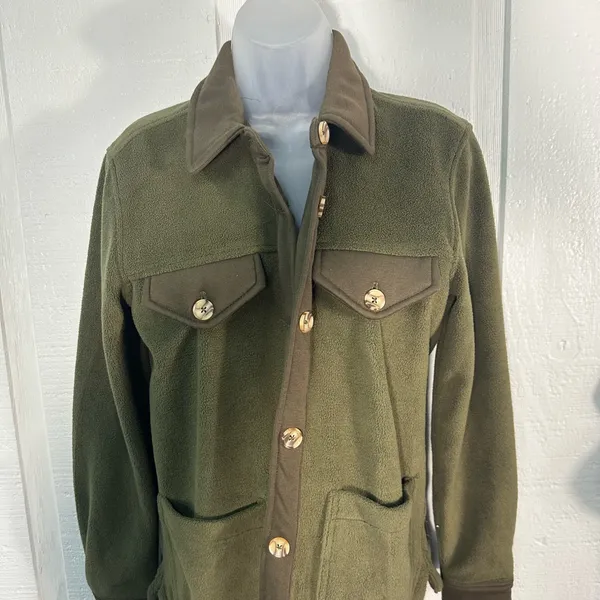 Blank NYC Green Fleece Long Sleeve Button Down Jacket Size XS NWT - Image 3