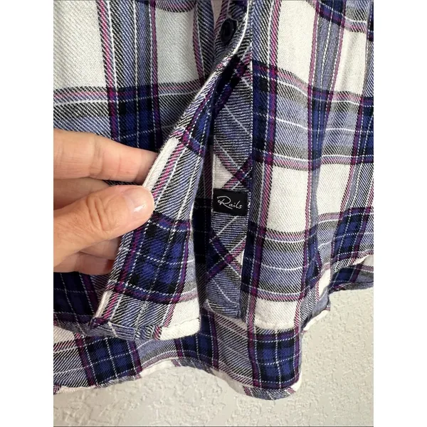 Rails Plaid Button Up Flannel Shirt Fall Hayride Farm Country Western Cozy Cabin - Image 4