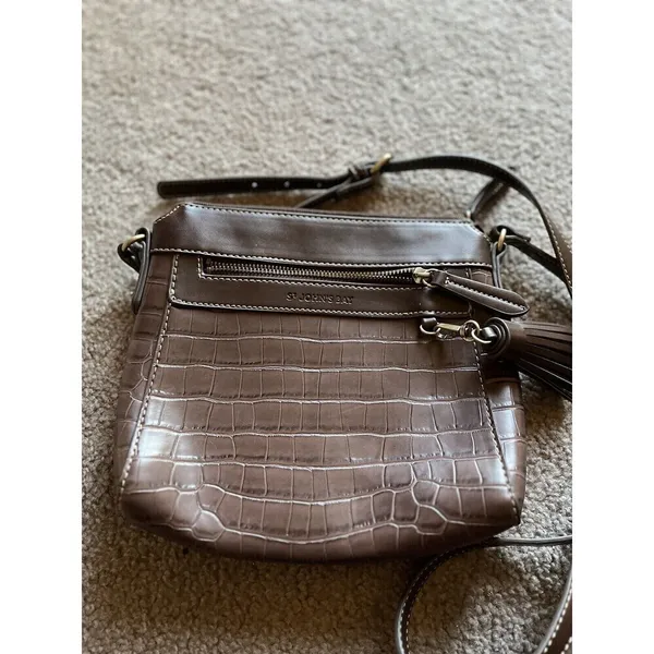 St. John’s Bay Brown Croc Embossed Crossbody Bag Tassel Fall Y2K No - Image 6