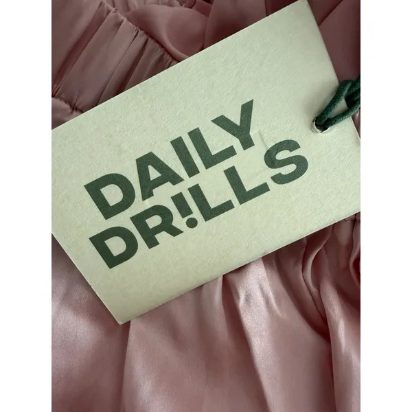 Daily Drills Resort Satin Pants Wide Leg Elastic Waist Light Pink Women's XS/S - Image 12