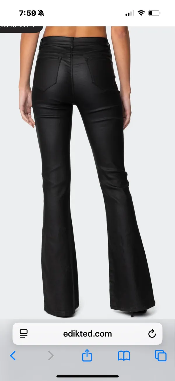 Edikted Leather Pants Flare - Image 3