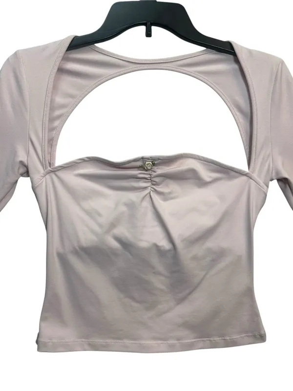 Princess Polly Pink Cutout Ruched Long Sleeve Crop Top Women’s US 4 Y2K - Image 6