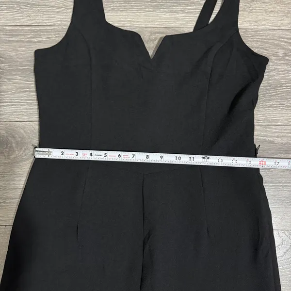 UNIQ Elegant Black Wide Leg V Neck Sleeveless Jumpsuit‎ Women Large - Image 7