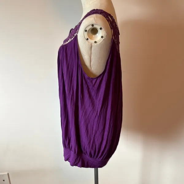 Cable & Gauge Purple Ruched Tunic with Tie Front - Image 3