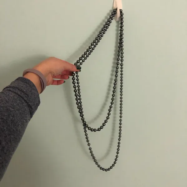 Long pearl necklace Blue - Image 2