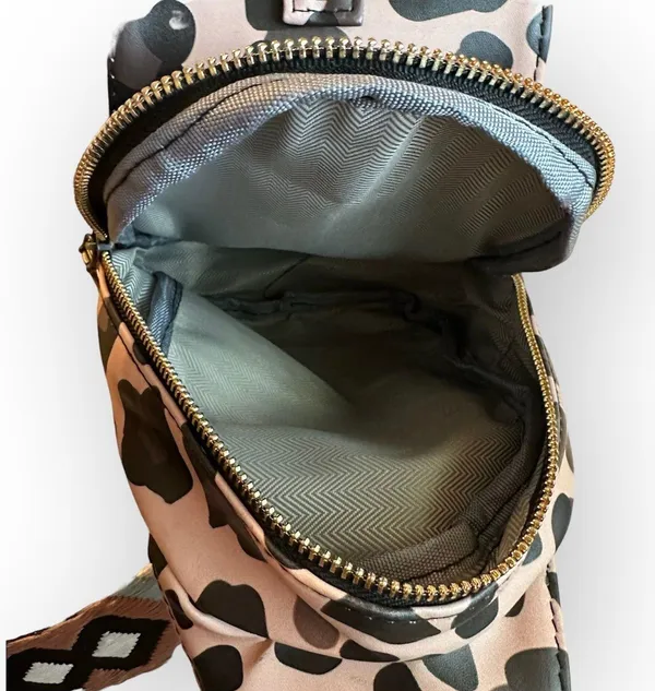 Leopard Print Sling bag/Crossbody Bag-Comes w/Guitar Strap-Bought from a Boutique-NWOT - Image 4