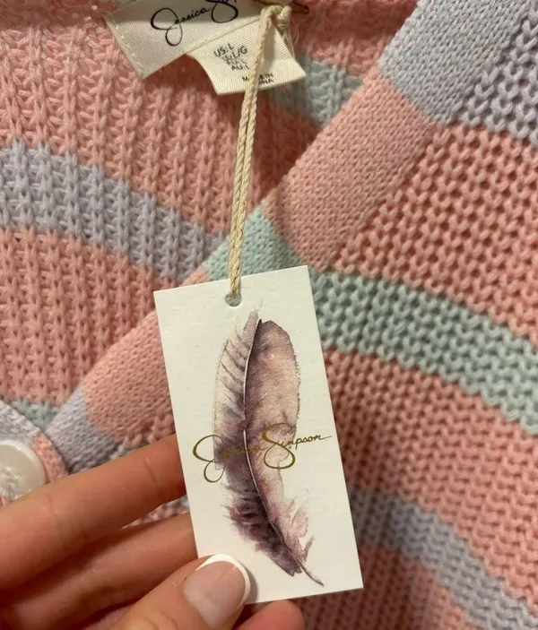 Jessica Simpson Pastel Stripe Cardigan NWT - Image 5