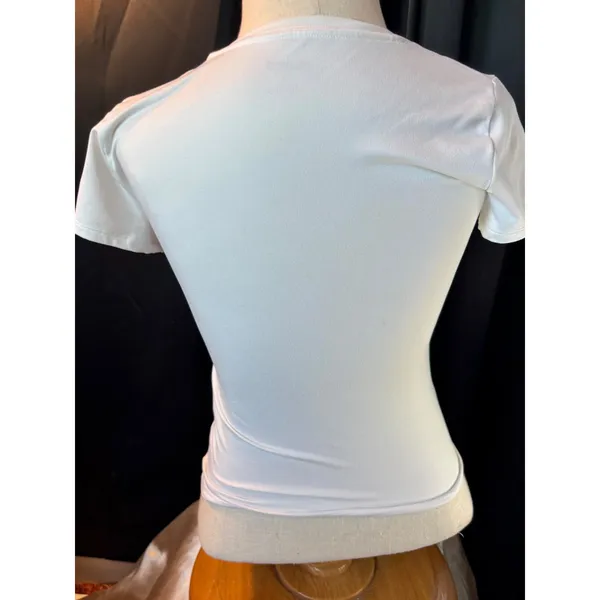 Hollister White Short Sleeve Crewneck Slim Fit Long T-Shirt Small S - Image 3