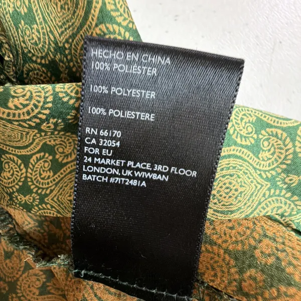Urban Outfitters medium satin 70's retro disco willow tie green 60's party - Image 14