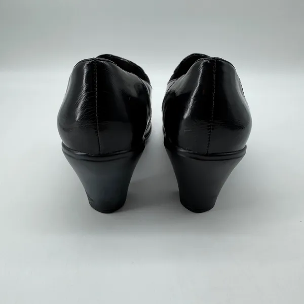 Clarks Chiffon‎ Petal Pumps 6.5M Black Slip On Stitched Heel Comfort Teacher - Image 5
