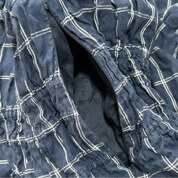 Anthropologie Magali Pascal Ruffled Linen Midi Dress Windowpane Large Wedding - Image 7