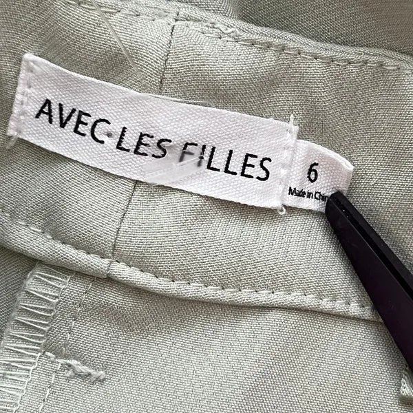 Avec Les Filles Pale Sage Green Wide Leg Trousers High Rise pants professional - Image 5