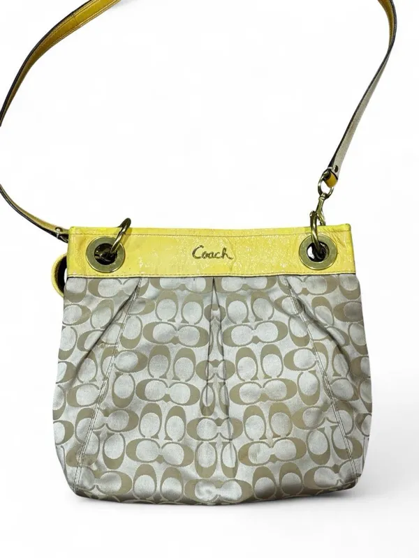 Coach Signature Yellow & White Shoulder Bag - Image 2
