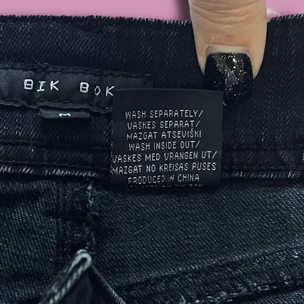 BIK BOK Black Bling cigarette Style Ankle Jeans Sues Boutique Sz M, 10 Long - Image 10