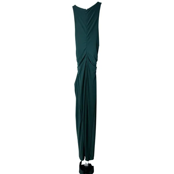 Cinq à Sept Andie Side Tie Dress Green Onyx Ruched Maxi Sleeveless - Image 6