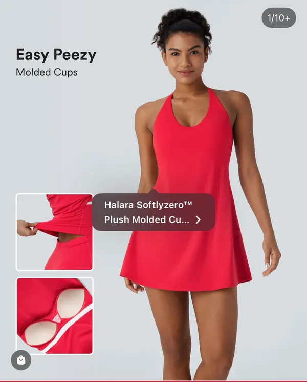 Halara Red Easy Peezy Tennis Dress - Image 2