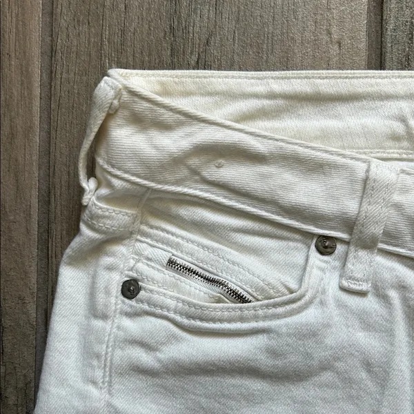 White Slim Straight Jeans Size 32 - Image 3