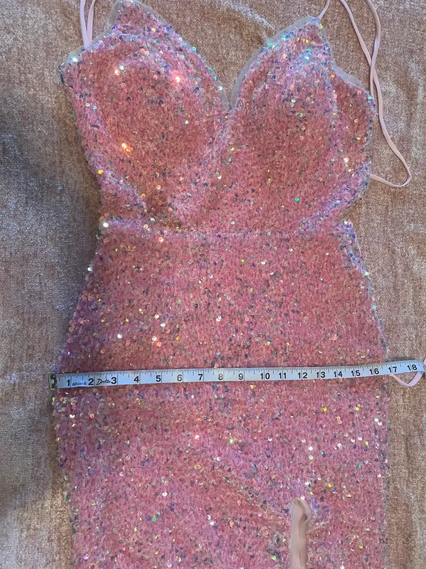 Pink sequin wedding guest prom maxi dress - Image 7