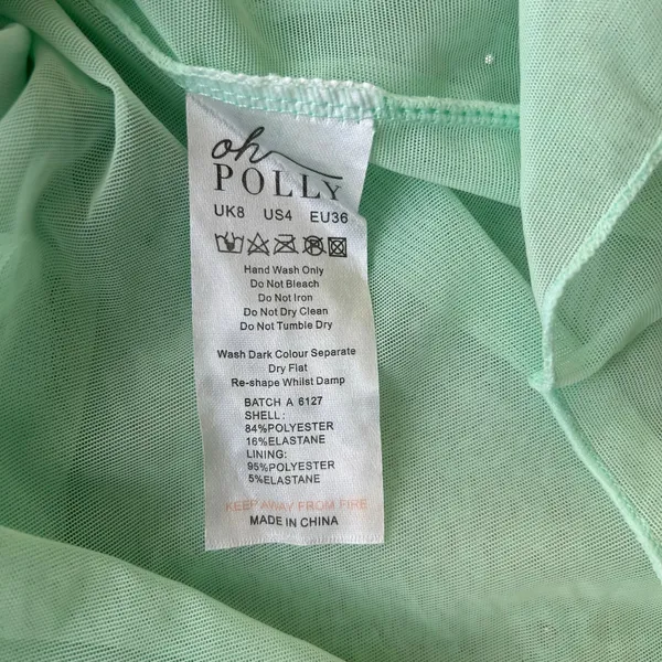 Oh Polly Mint Green Embellished Wrap Over Mini Dress US Size 4 - Image 8
