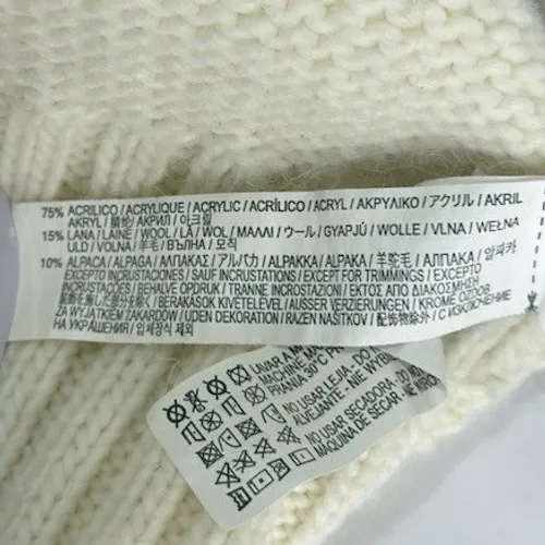 Zara Women Ivory Textured Knit Turtleneck Sweater M Shoulder Buttons Ribbed Hem - Image 4