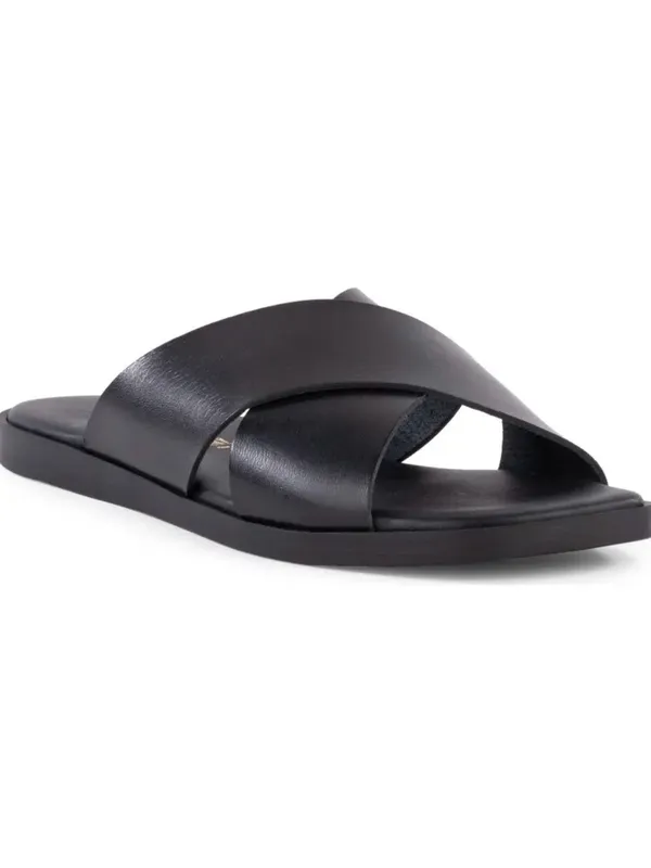 Madewell Black Crossband Leather Slide Sandals - Image 2