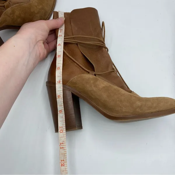 Intentionally Blank Pepper Leather Tie‎ Boots size 37 7 tan brown suede - Image 7