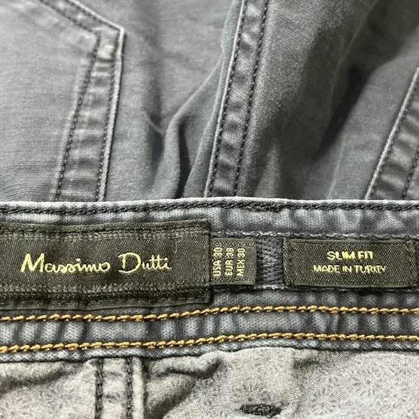 Massimo Dutti Women's Blue Mid Rise Slim Straight Stretch Denim Jeans Size 30 - Image 4