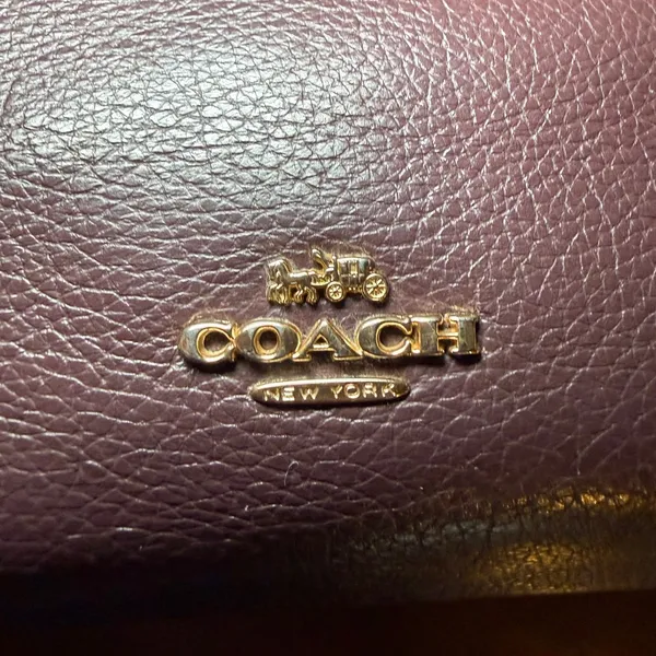 Coach Mercer 30 Satchel Plum Pebble Leather Handbag 37575 Gold Hardware - Image 11