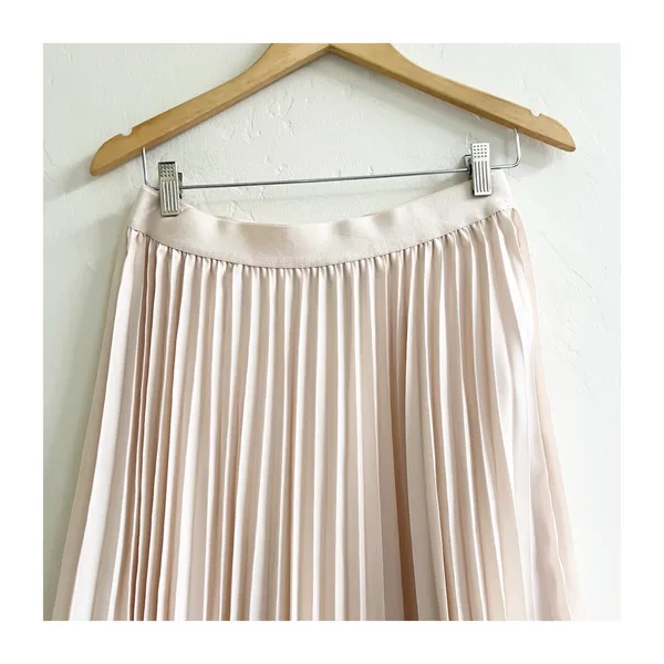 Grace Karin Midi Skirt Women's L Blush Pink Pleated Elastic Waist Coquette - Image 5