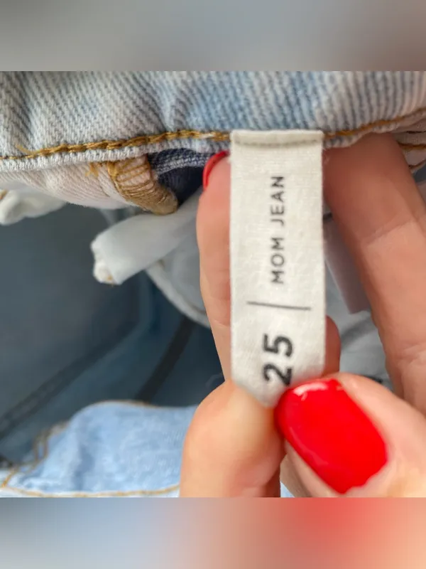 PacSun mixed denim patchwork high waist mom jeans retro boho fall winter 25 - Image 9