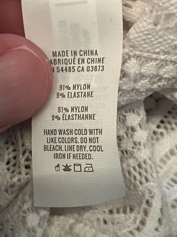 Aerie Bralette Bra Womens Medium White Lace Wireless Unlined Longline Crop - Image 6