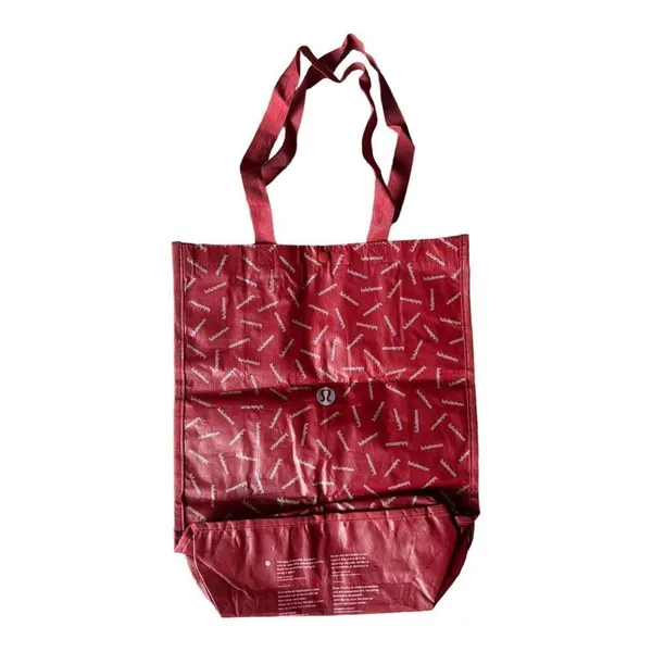 Lululemon Logo Print Reusable Tote Bag | Red Shopping Tote | Gym Yoga Bag - Image 2