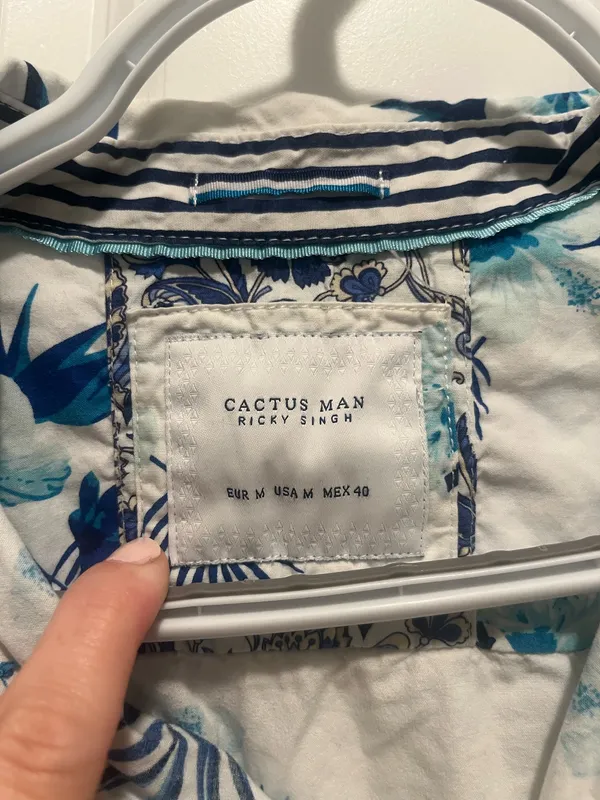 Cactus Man button top Blue Size M - Image 2