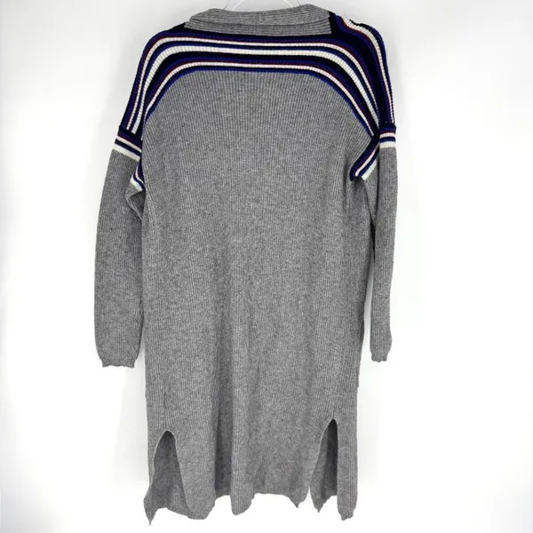 Heartloom‎ Open Cardigan Duster Sweater Grey with Stripes Size Small - Image 5