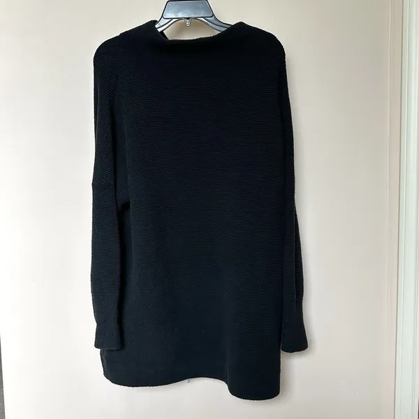 Free People Sweater Womens Sm Mock Neck Knit Pullover Long Sleeve Black Cozy Emo - Image 3