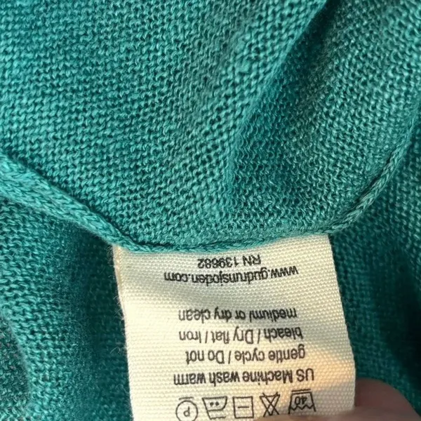 Gudrun Sjoden Size M 100% Linen Sweater Shift Dress Mini Green - Image 5