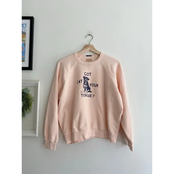 MOTHER The Biggie Concert Graphic Sweatshirt in Cat Got Your Tongue Size Small - Image 6