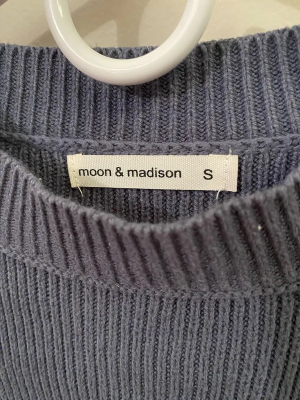 Moon & Maddison Ribbed Knit Sweater in Slate Blue - Image 3