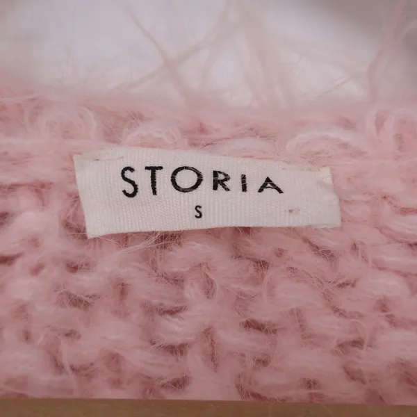 Storia Blush Pink Fuzzy Chunky Knit Toggle Cardigan Sweater - Image 2