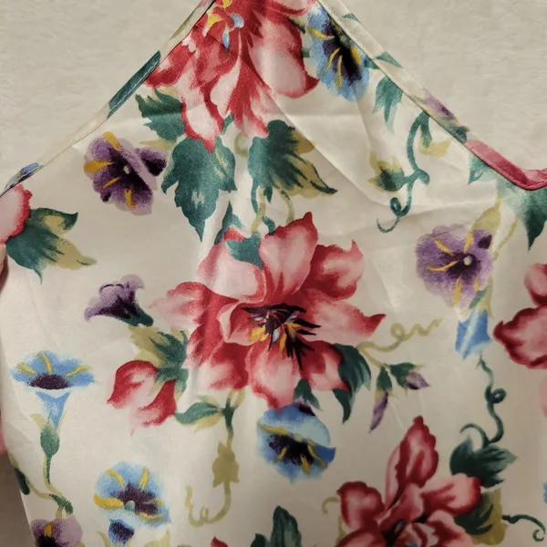Vintage Private Luxuries Floral Slip‎ Dress Satin Romantic Lingerie Summer Sz S - Image 5