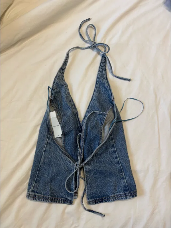 Abercrombie & Fitch Denim Halter Top - Image 8