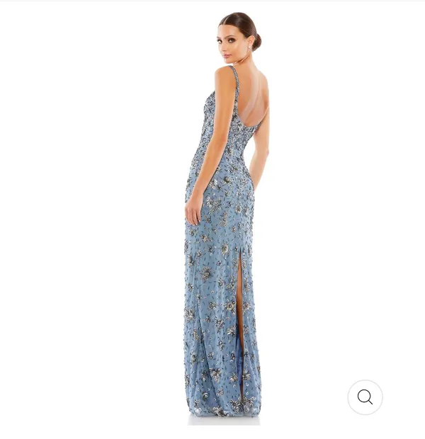 Floral Embellished Scoop Neck Evening Gown - Image 2