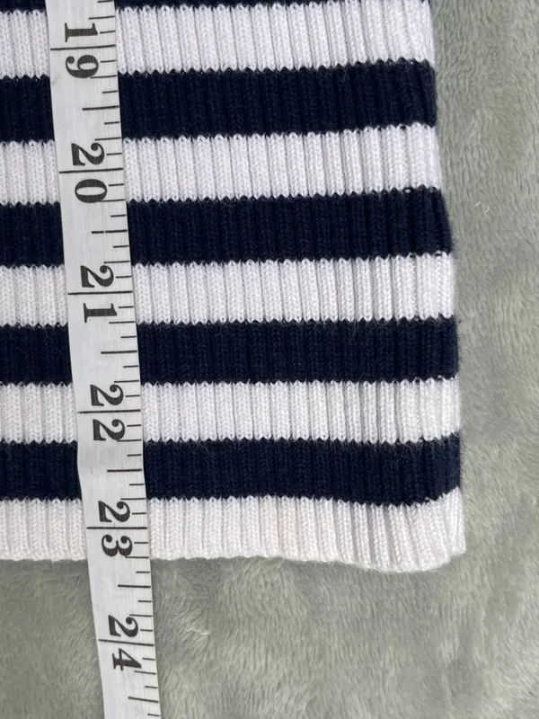 Lauren Ralph Lauren Striped Blue and white Turtleneck Sweater nautical coastal M - Image 9