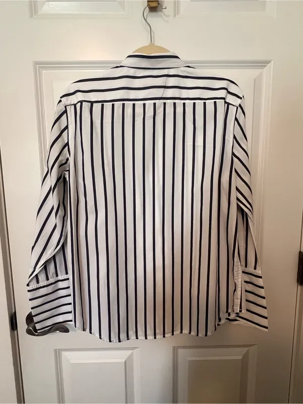 J. Crew White Button-Up Shirt with Black Stripes - Image 2
