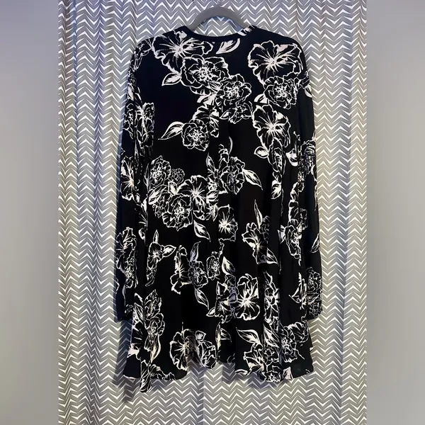 Free People | Swing Out Of It Black Floral Tunic Dress, size M - Image 6